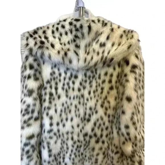 New Gigis Faux Fur Leopard Print Long Coat Sz EU 34 MSRP $799 - Picture 6 of 9
